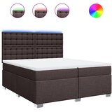  Krevet s oprugama i madracem tamnosmeđi 200x200 cm od tkanine | shoptok.hr