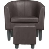  Fotelj s stolčkom za noge rjavo umetno usnje, (20929513) | Shoptok.si