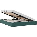  Otomanski krevet s pohranom Tamnozelena 160 x 200 cm Baršun | shoptok.hr