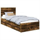  Okvir za krevet s ladicama Dimljeni hrast 100 x 200 cm - Dimljeni hrast 100 x 200 cm | shoptok.hr