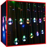 Malatec Novoletne LED lučke zavesa 108 RGB večbarvne 2,6m kroglice 8 funkcij, (20401116) | Shoptok.si