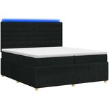  LED okvir za krevet s madracem Crna 200 x 200 cm Tkanina - Crna 200 x 200 cm Dizajn linija | shoptok.hr