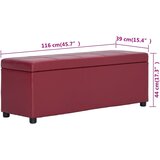  Klupa s pretincem za pohranu od umjetne kože 116 cm crvena | shoptok.hr