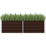 vidaXL Povišena vrtna gredica smeđa 160 x 40 x 45 cm pocinčani čelik | shoptok.hr