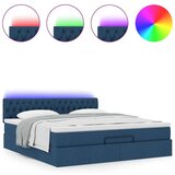 vidaXL Otomanski posteljni okvir z vzmetnico moder 180x200 cm blago | Shoptok.si