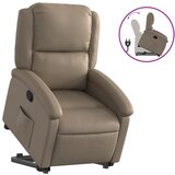 Maison Chic Naslanjač - Relax naslanjač s funkcijo vstajanja kapučino barve umetno usnje, (22040250) | Shoptok.si