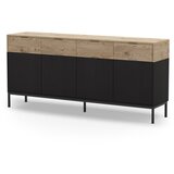 Marckeric Crna/u prirodnoj boji niska komoda u dekoru hrasta 180x80 cm Marion – | shoptok.hr