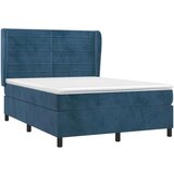  Box spring postelja z vzmetnico temno modra 140x200 cm žamet, (20898830) | Shoptok.si