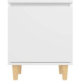  Noćni ormarići s drvenim nogama 2 kom bijeli 40 x 30 x 50 cm Bijela | shoptok.hr