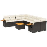  9-dijelni set vrtnih sofa s jastucima crni od poliratana | shoptok.hr