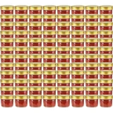 Staklenke za džem sa zlatnim poklopcima 96 kom 110 ml - Zlatno 96