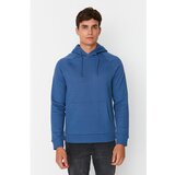 Trendyol Navy Blue Men's Basic Regular Fit Hooded Raglan Sleeve Sweatshirt Cene