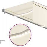  Avtomatska tenda s senčilom LED + senzor 3,5x2,5 m krem | Shoptok.si
