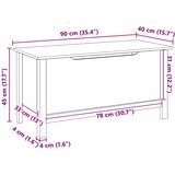  Kutija za spremanje HILL Bijela i medeno smeđa 90 x 40 x 45 cm | shoptok.hr