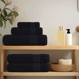 vidaXL Kopalne brisače 10 kos črna 100x150 cm 360 g/m² 100% bombaž | Shoptok.si