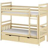 Adas drveni dječji krevet na kat s ladicom - svijetlo drvo - 180*80 cm | shoptok.hr