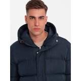 Ombre Warm men's sports jacket with double hood - navy blue | Shoptok.si