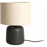 Leitmotiv Mat crna stolna lampa s tekstilnim sjenilom (visina 33 cm) Alma –