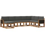vidaXL Zunanja garnitura za sedenje 8 pcs Naravna in antracitna, (5000282300) | Shoptok.si