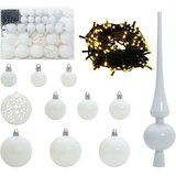 vidaXL set božićnih ukrasnih kuglica 61 pcs bijelo plastika | shoptok.hr