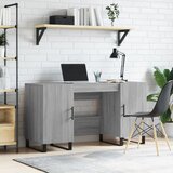 vidaXL Pisalna miza siva sonoma 140x50x75 cm inženirski les | Shoptok.si