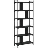 Maison Chic Knjižna omara - Knjižni regal 6-nadstropna črna 76x32x192 cm inženirski les, (21726167) | Shoptok.si