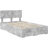  Krevetna konstrukcija s ladicama Betonski sivi 135 x 190 cm Siva 190 x 138 x 90 cm | shoptok.hr