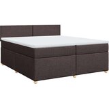vidaXL Box spring postelja z vzmetnico temno rjav 200x200 cm blago, (21306833) | Shoptok.si