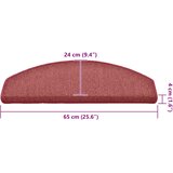  Prostirke za stepenice 30 kom 65x24x4 cm Bordo poluokrugle velike | shoptok.hr