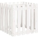 vidaXL Vrtno korito z ograjico belo 60x60x60 cm trdna borovina, (20981588) Cene