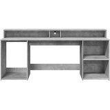  Radni stol s LED svjetlima sivi 200x55x91 cm konstruirano drvo | Shoptok.si