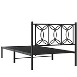  Metalni okvir za krevet s uzglavljem crni 107x203 cm | shoptok.hr