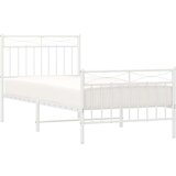 vidaXL Metalni okvir kreveta uzglavlje i podnožje bijeli 90x190 cm | shoptok.hr