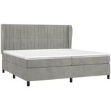  s oprugama i madracem svjetlosivi 200x200 cm baršunasti | shoptok.hr