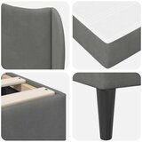  Okvir za krevet s uzglavljem Tamnosiva 80 x 200 cm Baršun - Tamnosiva 80 x 200 cm | shoptok.hr