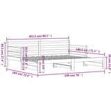 vidaXL Dnevni krevet na razvlačenje crni 90 x 200 cm masivna borovina | shoptok.hr