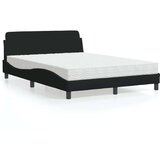 vidaXL krevet s madracem crni 140 x 190 cm od tkanine | shoptok.hr