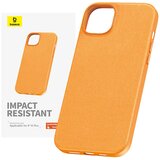 Baseus Ohišje za telefon iPhone 15 Plus Fauxther Series (oranžno), (21521768) | Shoptok.si