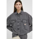 American Vintage Jeans srajca CHEMISE ML ženska, siva barva, JAZ06AE24
