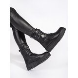SEASTAR Black lace-up ankle boots on a platform Cijene