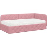  Kutni okvir kreveta Ružičasta 100 x 200 cm Baršun | shoptok.hr