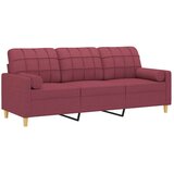  Trosjed s ukrasnim jastucima boja vina 180 cm od tkanine | shoptok.hr