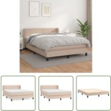 The Living Store Box spring postelja z vzmetnico kapučino 140x200cm umetno usnje - Box Spring Postelja, (21737459) | Shoptok.si