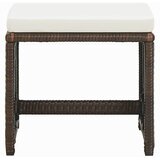  9-dijelni vrtni blagovaonski set s jastucima poliratan smeđi Smeđa 109 cm table length | shoptok.hr