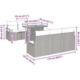  Sjedeća garnitura za vrt s jastukom 7 pcs siva i modra | shoptok.hr