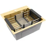Jekleno pomivalno korito s kompletom dodatkov Leo 40 Brush Gold