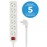  Produžni kabal EXT650P 6 utičnica 5m Bijeli Cijene