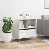 vidaXL Komoda bela 68x39x73,5 cm hladno valjano jeklo | Shoptok.si
