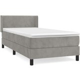 Box spring krevet s madracem svjetlosivi 80 x 200 cm baršunasti | shoptok.hr
