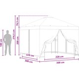  Vrtna sjenica sa stranicama 3 x 3 m Antracit Poliester i čelik | shoptok.hr